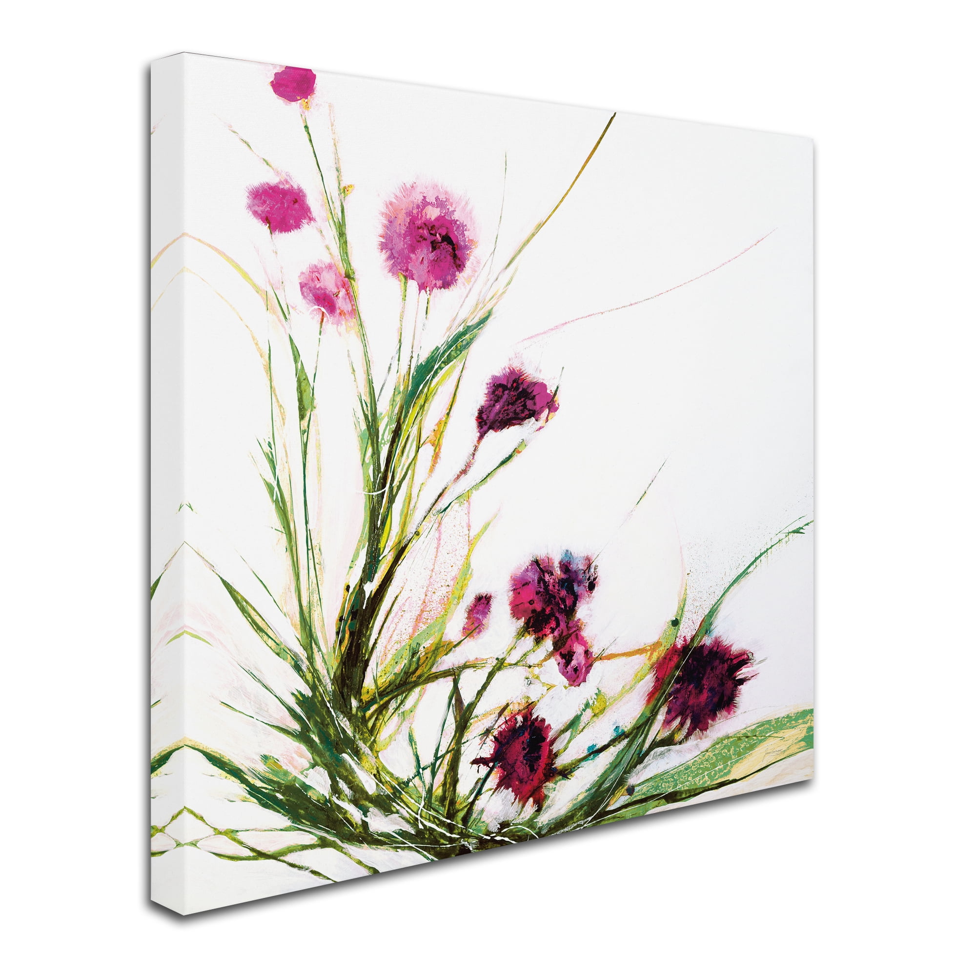 Trademark Fine Art 'Flowers in the Wind on White' Canvas Art by Jan Griggs
