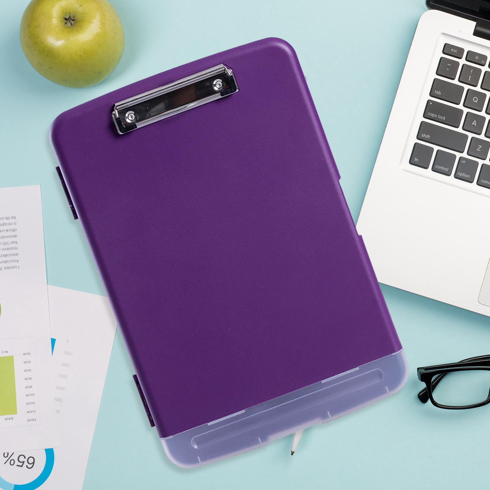 SunniMix Clipboard with Storage And Pen Holder, A4 Size Clipboard Organizer, Multipurpose dark violet