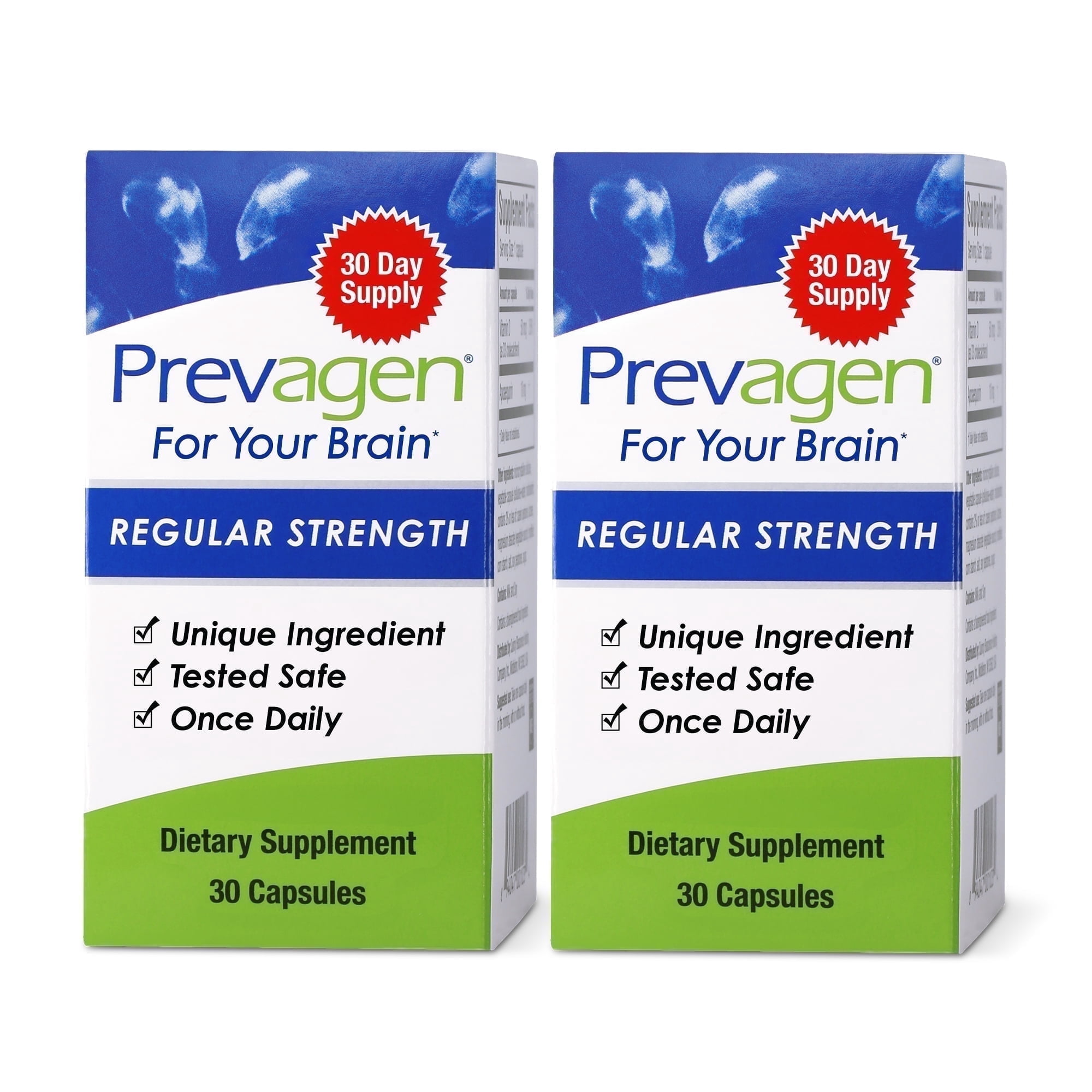 Prevagen Regular Strength Capsules, 30ct 2 Pack, Prevagen with Apoaequorin & Vitamin D