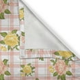 thumbnail image 5 of Ambesonne Shabby Flora Grommet Curtain, Roses on Plaid Back, 50" x 84", Coral and Olive Green, 5 of 6