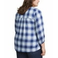 thumbnail image 6 of Wrangler Womens Blouse Plaid 3/4 Sleeves Lightweight Elastic Cuffs, 6 of 7