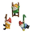 thumbnail image 2 of Opvise 3 Pack Hand-Painted Resin Garden Gnome Figurines, UV Resistant Waterproof Outdoor Decor, Hanging Dwarf Statues for Flower Pots, Home, Lawn, Gift Idea, 2 of 8