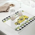 thumbnail image 5 of Tropical Lemon Truck Plaid Dish Drying Mats for Kitchen Counter,Buffalo Check Black White Microfiber Absorbent Dish Drainer/Rack Mat,Hangding Quick Drying kitchen Drying Mat,18x24in Machine Washable, 5 of 6