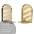 thumbnail image 4 of Home Decor Collection Sterling & Noble Home Gold and Natural Rattan Decorative Tabletop Bookends, 4 of 7