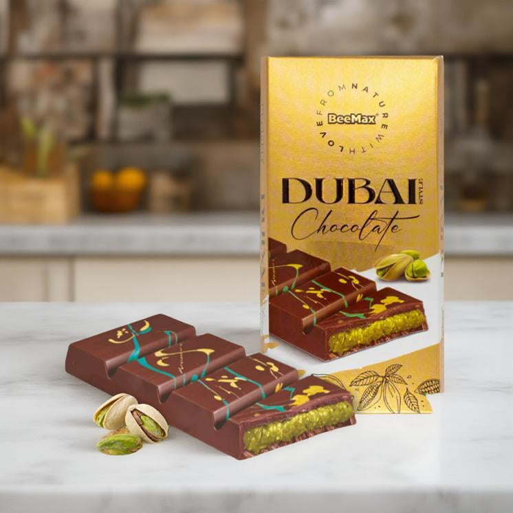 Dubai Chocolate Bar with Pistachio | Luxurious Dubai-Inspired Flavor | Made with high-quality milk chocolate | 7oz (200gr)
