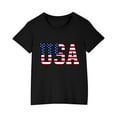 thumbnail image 2 of HAOTAGS Kids 4th of July T-Shirts Graphic Print Unisex Short Sleeve Summer Tops Black Size 7 Years, 2 of 7
