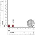thumbnail image 6 of Gem Stone King 14K Two Tone Gold Red Ruby Earrings for Women | 2.00 Cttw | Gemstone July Birthstone | Round 6MM, 6 of 6