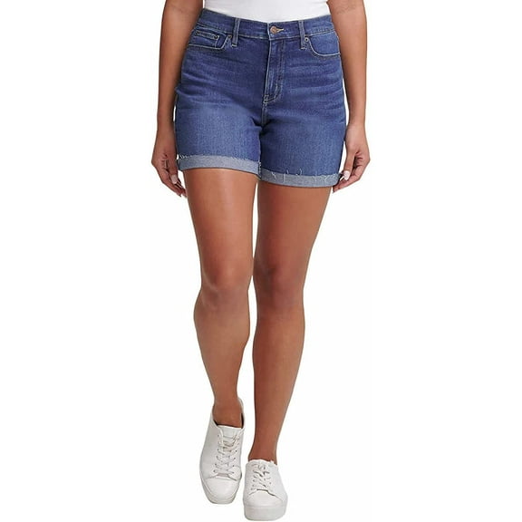 Calvin Klein Women's Roll Cuff Short Blue 4