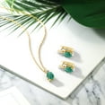 thumbnail image 4 of Gem Stone King 7.70 Ct Green Malachite White Diamond 18K Yellow Gold Plated Silver Pendant and Earrings Jewelry Set, 4 of 4