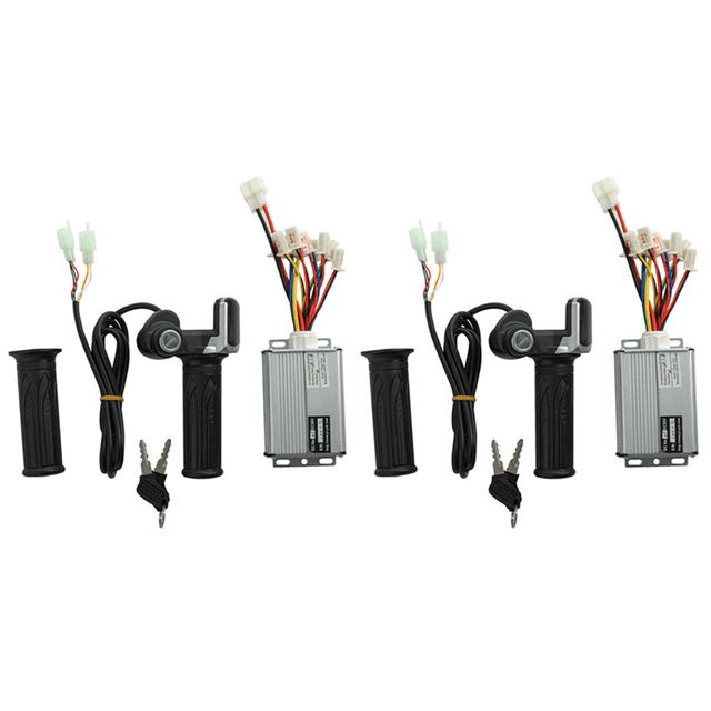 2X Electric Scooter Accessories Motor Brushed Controller & Throttle Twist Grip 48V 1000W for Electric Scooter Bicycle,2 x Brush Controller 2 x Throttle Knob 2 x Normal Handle 4 x Key