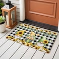 thumbnail image 4 of Spring Gnomes Entryway Rug 2'x3'&nbsp; Non Slip Front Door Mats, Botanical Budding Sunflowers Buffalo Plaid Entrance Rugs Indoor Outdoor Carpet, Washable Floor Mats Small Area Rug for Bedroom Kitchen, 4 of 8