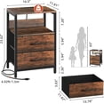 thumbnail image 2 of Juego de 2 Buro para Recámara con Estación De Carga - 2 Niveles de Almacenamiento, 2 Cajones,Mesa de Noche para Recámara con 2 Salidas y 2 USB, Ideal para Dormitorio y Sala de Estar(Nogal), 2 of 7