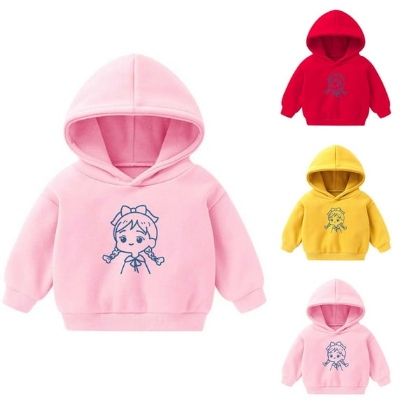 Asxite Toddler Tops Long Sleeve Fleece Print Hoodie Casual Loose Fall Winter