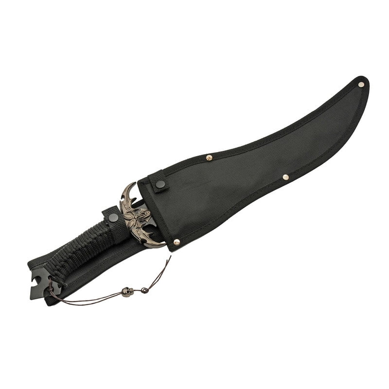 SZCO 19.5" Knife, 12" Stainless Steel Two-Tone Blade with Nylon Wrapped Handle, Decorative for Display & Collection