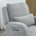 thumbnail image 2 of Mid-Century Modern Rocking Chair with High Back, Upholstered Armchair with 2 Side Pocket and Lumbar Pillow, Wood Frame Accent Chair for Living Room, Bedroom, Office, Grey, 2 of 9