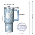 thumbnail image 2 of OBREWU Blue Pioneer Flower Tumbler with Handle and Lid,Blue Pioneer Flower 40oz Double Wall Vacuum Insulated Tumbler,Cups Gift for Women and Men, 2 of 7