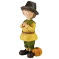 thumbnail image 3 of Northlight Set of 2 Traditionally Dressed Boy and Girl Pilgrim Thanksgiving Figurines 7.5", 3 of 5