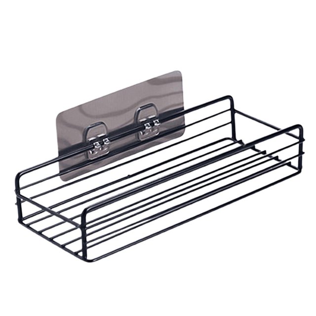 Iron Wall-mounted Self-adhesive Bathroom Kitchen Shelf Stroage Rack Accessory Storage Rack