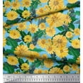 thumbnail image 3 of Soimoi Blue Viscose Chiffon Fabric Leaves & Aster Floral Decor Fabric Printed Yard 42 Inch Wide, 3 of 3