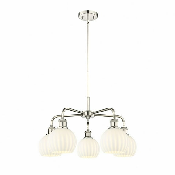 Innovations Lighting - White Venetian - 5 Light Stem Hung Chandelier In Modern