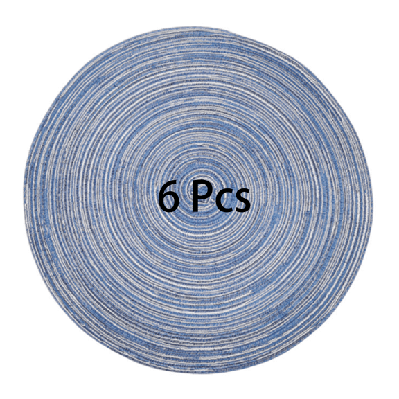 ACDANC Placemats Set of 6,Soft Cotton Yarn Hot Pads,Breathable and Quick-Drying Trivets for Hot Dishes,Blue,4"