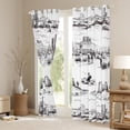 thumbnail image 3 of jejeloiu Western Cowboy Tribal Black Out Curtains,Rustic Farmhouse Cabin Curtains Pack of 2 (42x63 Each),White Gray Bedroom Curtains For Boys Teens,Luxury Bedroom Decor, 3 of 6