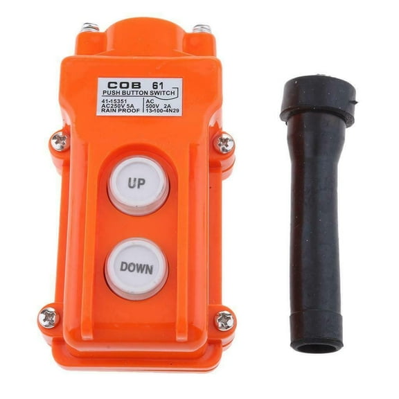 2Way Hoist Crane Push Button Switch Rainproof COB-61 Orange Hoist Pendant Switch