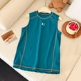 thumbnail image 4 of Faraee Débardeurs Garçons Athlétiques Sans Manches Col Rond T-Shirts Enfants Été Basique Tee pour Entraînement Extérieur Décontracté Marche Course 3T 4T 5T 6T 3-14 Ans Bleu Foncé, 4 of 6