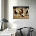thumbnail image 3 of Shiartex  Gallery Wrapped Running Horse Modern African Landscape Wild Animal Canvas Art Print Painting Wall Picture for Living Room Decor (Framed 20x16 in/16x12 in), 3 of 4