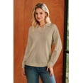 thumbnail image 4 of Arach&Cloz Women's 100% Cotton Collared V Neck Eyelet Knit Spring Cotton Polo Shirts 2026, 4 of 7