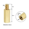 thumbnail image 3 of Uxcell Brass M6 20mm+8mm Male-Female Hex Standoff 3 Pack, 3 of 5