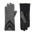 thumbnail image 1 of Isotoner Women' SmartDri Smartouch 3 Button Length Spandex Chevron Gloves - A30660 (Black Heather, L/XL), 1 of 4