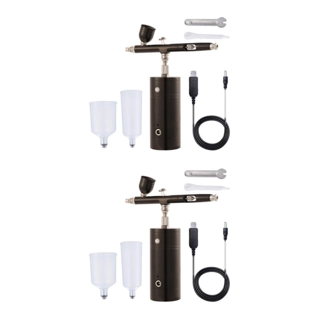 maskred Compact Airbrush Air Compressor Kit Set Versatile Spray Painting Craft Black 1.49x5.1x5.7 Inch 2Set