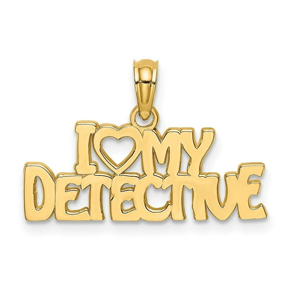 Finest Gold 10K I Heart My Detective Charm