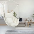 thumbnail image 7 of Sorbus Hanging Rope Hammock Chair Swing Seat for Any Indoor or Outdoor Spaces- Max. 265 Lbs -2 Seat Cushions Included (Large, White), 7 of 7