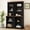 Black, variant on Black MDF Two-Piece Tall Cabinet - 66.10 in H for Living Room Display