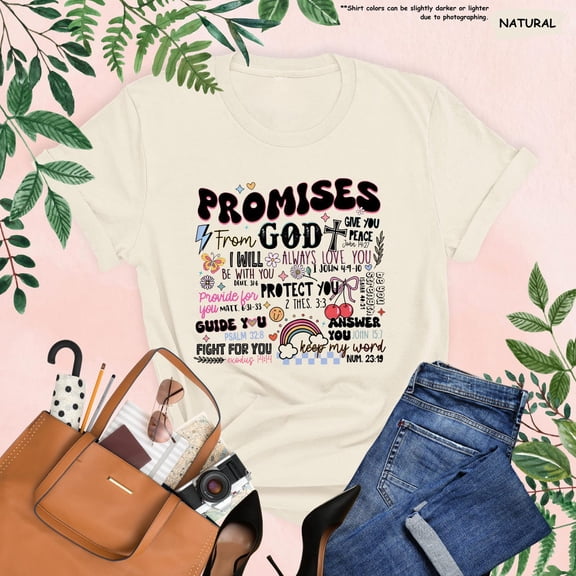 Promises From God T-Shirt, Christian Shirt For Teenage, Religious Shirt, Bible Verse Shirt, Church Shirt, Jesus Tee, Christian Streetwear All Size S-5Xl