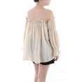 thumbnail image 3 of Fashion Womens Semi Sheer Boho Peasant Long Sleeve Off The Shoulder Top, 3 of 6