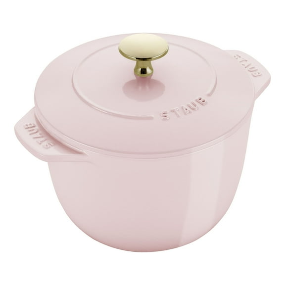 STAUB La Cocotte 1.75 L Cast Iron Round Rice Cocotte, Sorbet Rose