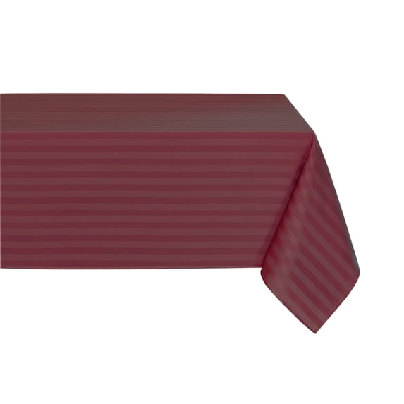 Luxurious Heavy Weight Hampton Striped "Spill-Proof" Tablecloth - Burgundy (60 in. W x 120 in. L Oblong)