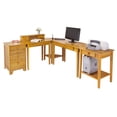 thumbnail image 2 of Contemporary Home Living Set of 5 Studio Honey Wood Home Office Set 42", 2 of 3