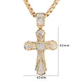 thumbnail image 2 of Hip Hop Iced Out Bling Big Cross Pendant Male 14K Yellow Gold Christian Necklace For Men Jewelry, 2 of 6