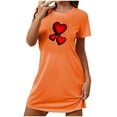 thumbnail image 2 of Sakmal Short Sleeve Moomoo Nightgownss for Women Valentines Love Cute Sleepwear Heart Print Short Ladies Nightgown 2X, 2 of 5