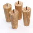 thumbnail image 3 of MesaSe WEICHUAN Rond en Bois Massif de Remplacement Canapé Sofa Chaise Ottomane Causeuse Table Basse Armoire Meuble Pieds en Bois (4” Droit Ensemble de 4), 3 of 6