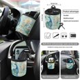 thumbnail image 5 of Renewold Peacock Flower 15 Pack Car Seat Cover Set with Steering Wheel Seat Belt Strap Cover Garbage Cans Air Vent Pouch Rearview Mirror Cover Cup Coasters Keychain Fit for SUV Trucks Vans Sedans, 5 of 7