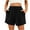 Black, variant on Women’s Shorts Summer Women Short Pants Elastic Mid Waist Pocket Drawstring Shorts Solid Color Stylish Shorts Lady Loose Fit Weekend Wear Beige L