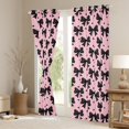 thumbnail image 2 of jejeloiu Cute Plaid Bowtie Curtains Pack of 2 (42x84 Each),Pink Black Bowknot Curtains Blackout,Princess Bow Knot Bedroom Curtains For Girls,Microfiber Bedroom Decor, 2 of 5