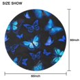 thumbnail image 6 of Black Blue Butterfly Pattern Round Tablecloth 60"x60",Wrinkle Wipeable Table Cloth for Kitchen Dining Room Picnic Patio Party, 6 of 6