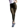 thumbnail image 4 of Yoga Pants Women Leopard Print Elastic Lightweight Leggings Cozy Soft Casual Tights Tummy Control Activities Pants Black L, 4 of 6
