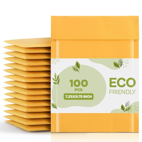 MMBM 100 7.25" x 9.75" #DVD Kraft Bubble Padded Envelopes Mailers Shipping Bags for packing